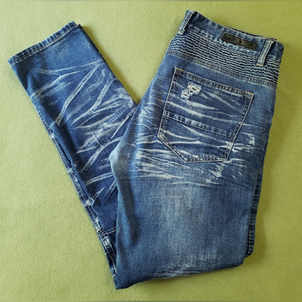 CJ Black Premium Y2K Zipper Distressed Jeans